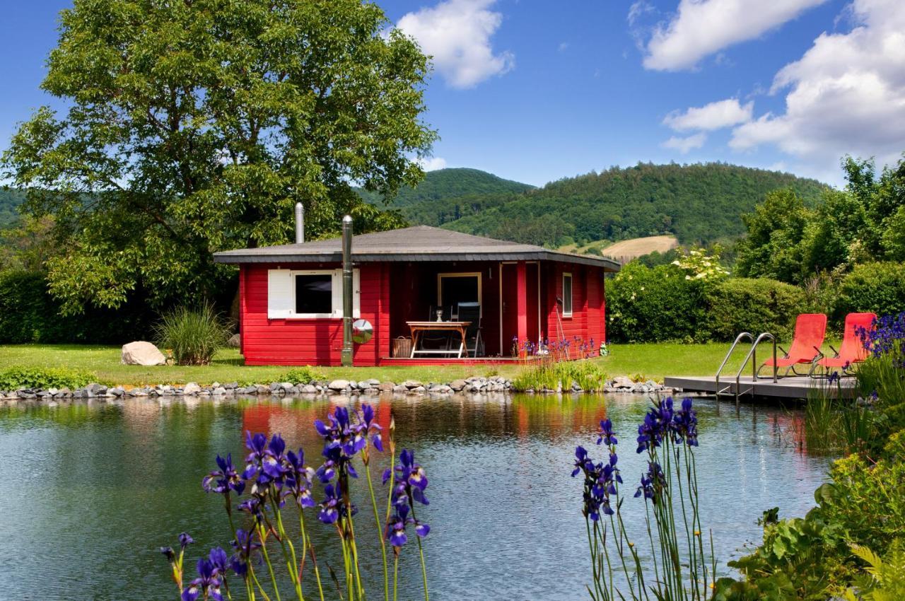 Romantic Wooden Lodge,Sauna,Schwimmteich,Alleinstehend,Absolut Ruhig Hessisch Oldendorf Extérieur photo